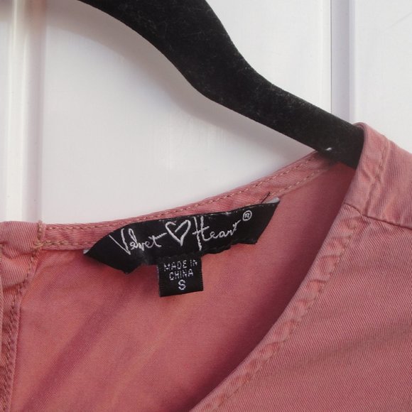 Anthropologie Velvet Heart Women's Top Small Desert Color Distressed Looking - Picture 2 of 3